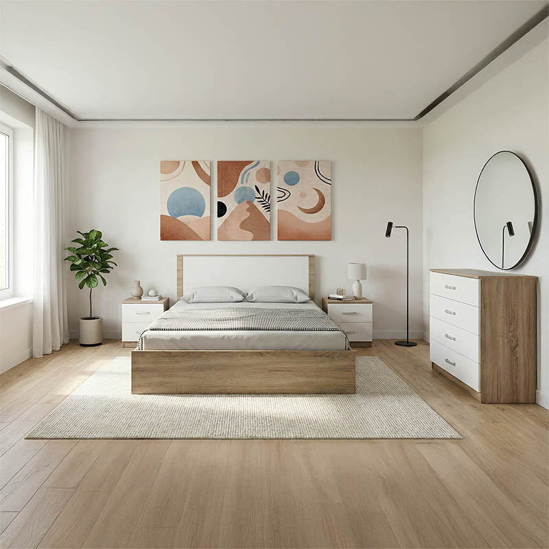 Комплект за спалня Athos sonoma white с легло 160x200 см, 4 части