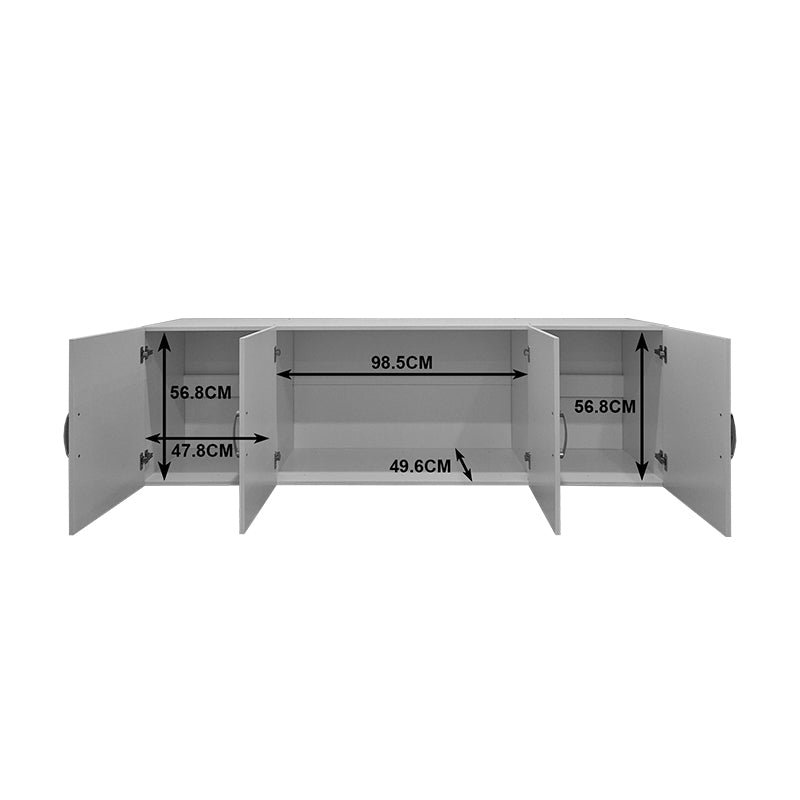 Гардероб с четири врати и таванско помещение alvia бял 200x51x240см