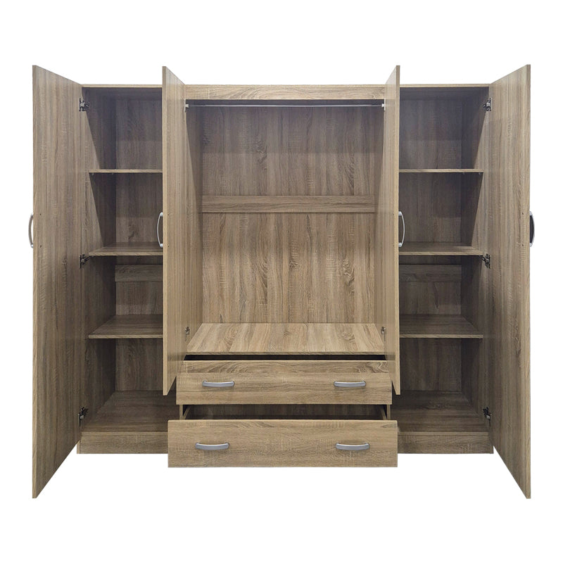 Гардероб с четири врати и таванско помещение alvia sonoma 200x51x240см