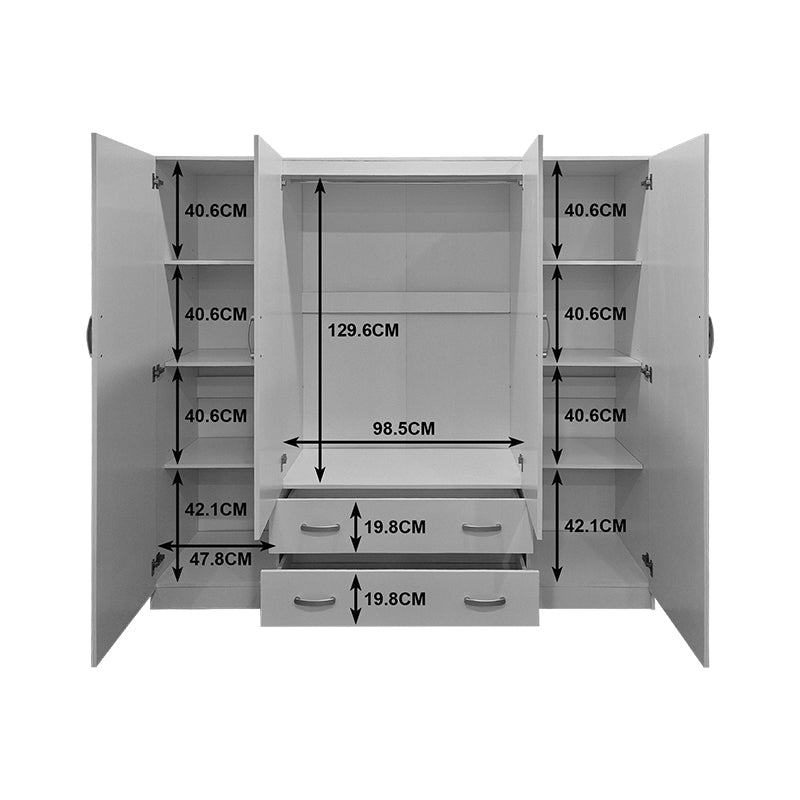 Гардероб с четири врати и таванско помещение alvia sonoma 200x51x240см