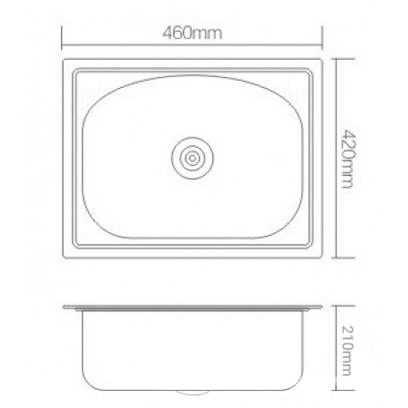 Мивка Undir инокс 46х42см