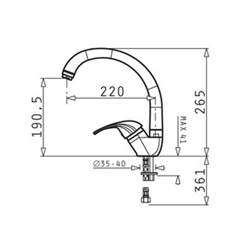3580 хромиран кухненски смесител