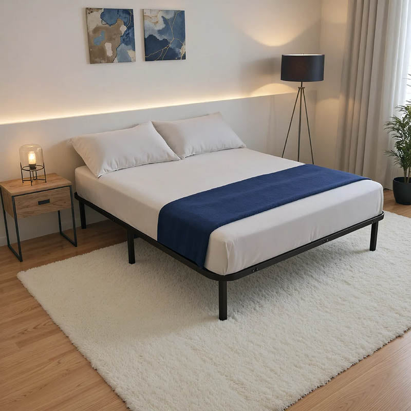 Метална рамка за легло Amaso в черен цвят 160x200x28см