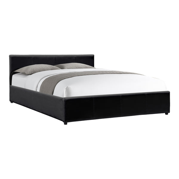 Легло DELLIA 150x200 см с Място за Съхранение - Черна PU Кожа