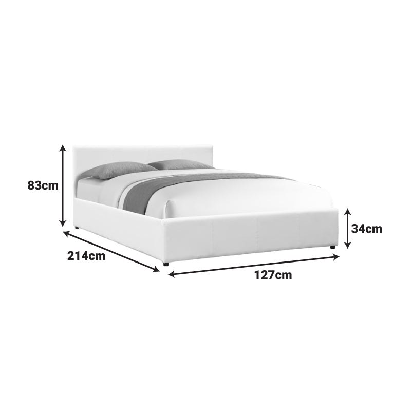 Легло DELLIA 150x200 см с Място за Съхранение - Черна PU Кожа