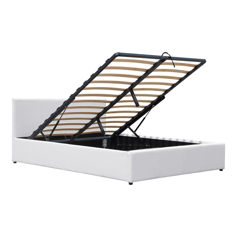 Легло Dellia с място за съхранение pu бяло 150x200см