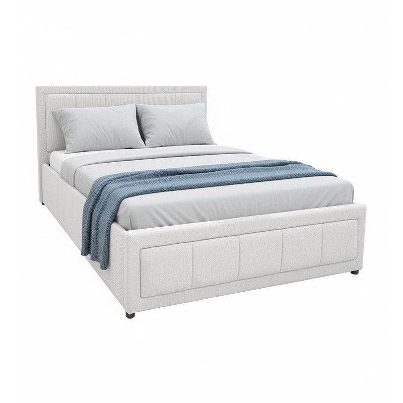 Легло Huga с място за съхранение, сив плат 120x200см