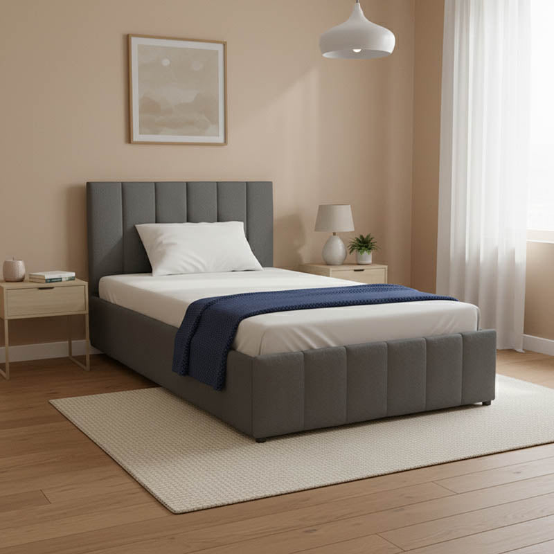 Легло Snuggle с място за съхранение, кадифе, антрацит 120x200см