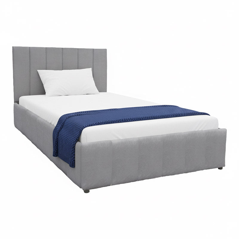 Легло Snuggle с място за съхранение, кадифе, сиво 120x200см