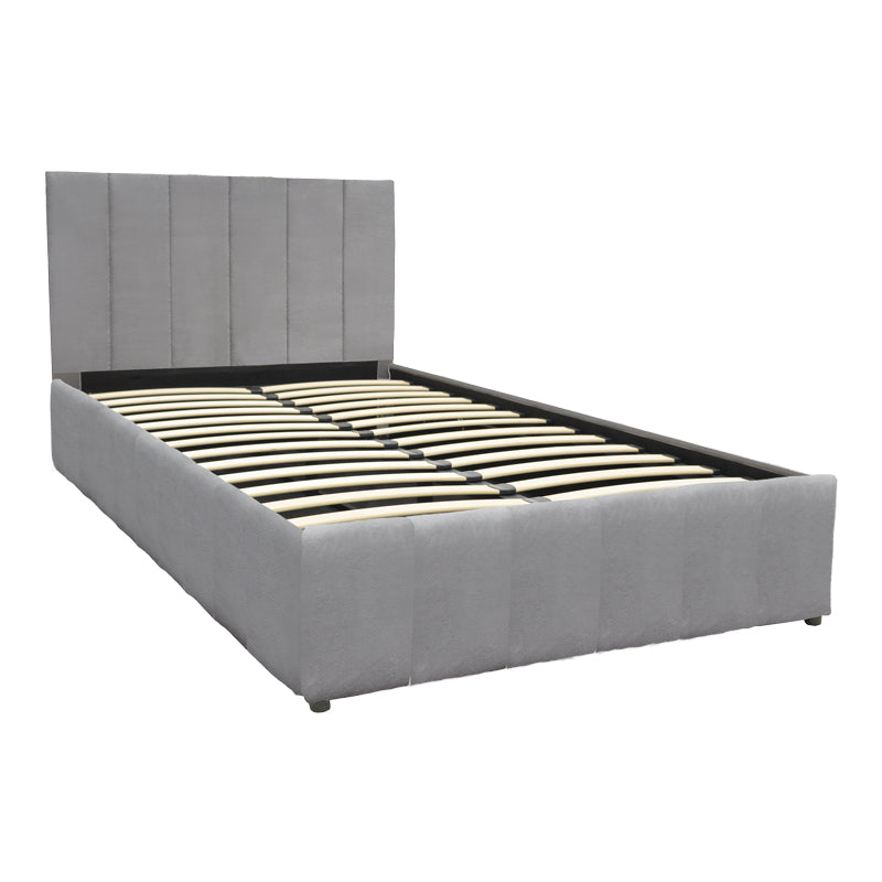 Легло SNUGGLE с място за съхранение, кадифе, сиво 120x200см