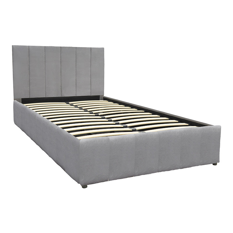 Легло SNUGGLE с място за съхранение, кадифе, сиво 120x200см