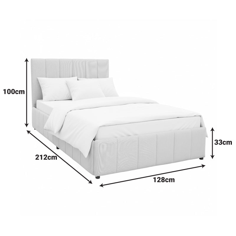 Легло snuggle с място за съхранение, плат бежов, 120x200 см