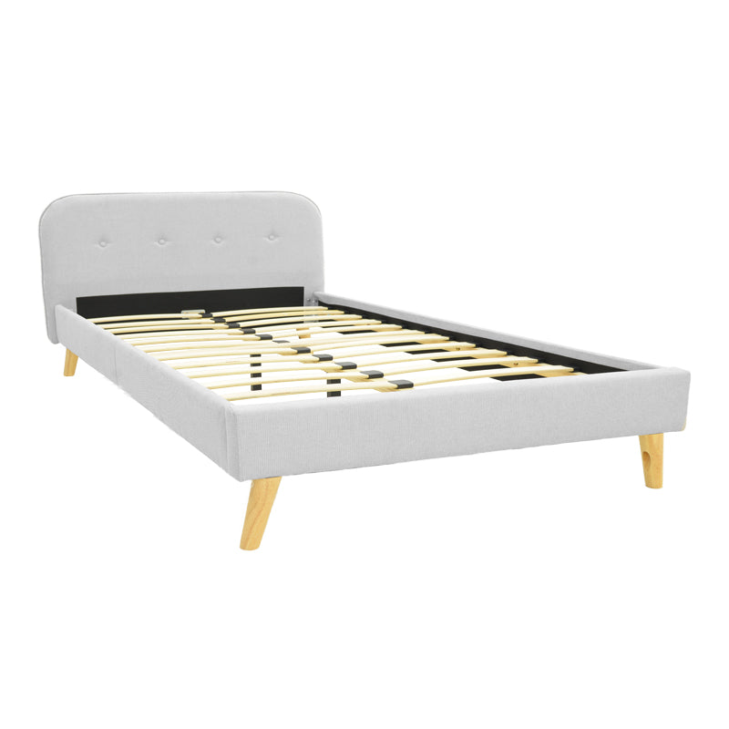 Легло Lumilux 160x200 см - Тапицирано с Плат в Сив Цвят