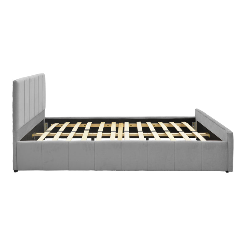 Единично легло doulia антрацит кадифе 100x200см