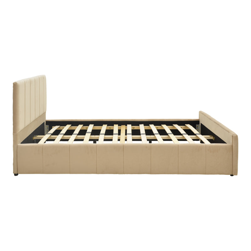 Единично легло doulia бежово кадифе 100x200см