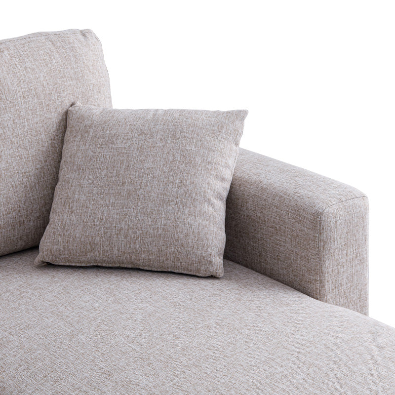 Ъглов двустранен диван Kamore с място за съхранение бежов плат 223x146x85cm