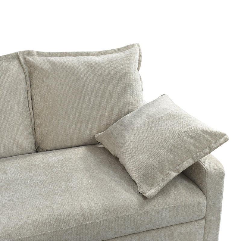Ъглов разтегателен диван LOUNVINO бежов плат 215x215x84см