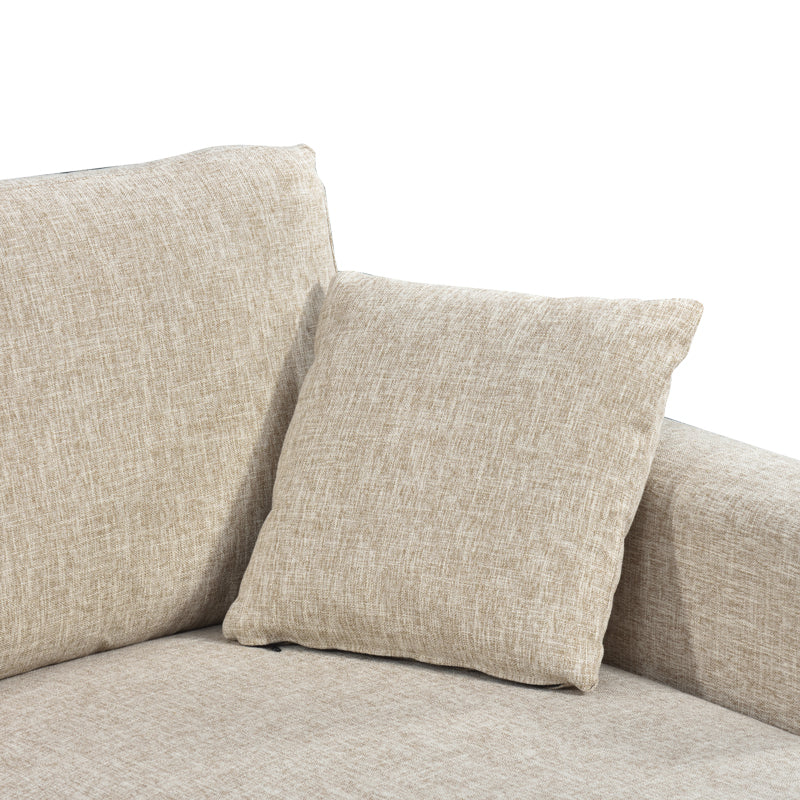 Разтегателен диван KAMORE с място за съхранение, плат, бежов, 223x146x85см