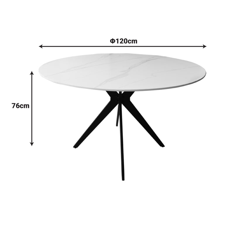 Орбитална маса черен мрамор синтерован камък-черен метал Ф120x76см