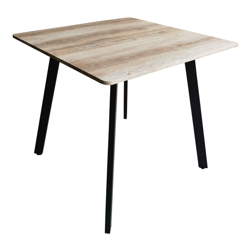 Маса SQUARO  mdf сонома  с черни метални крака 80x80x75см