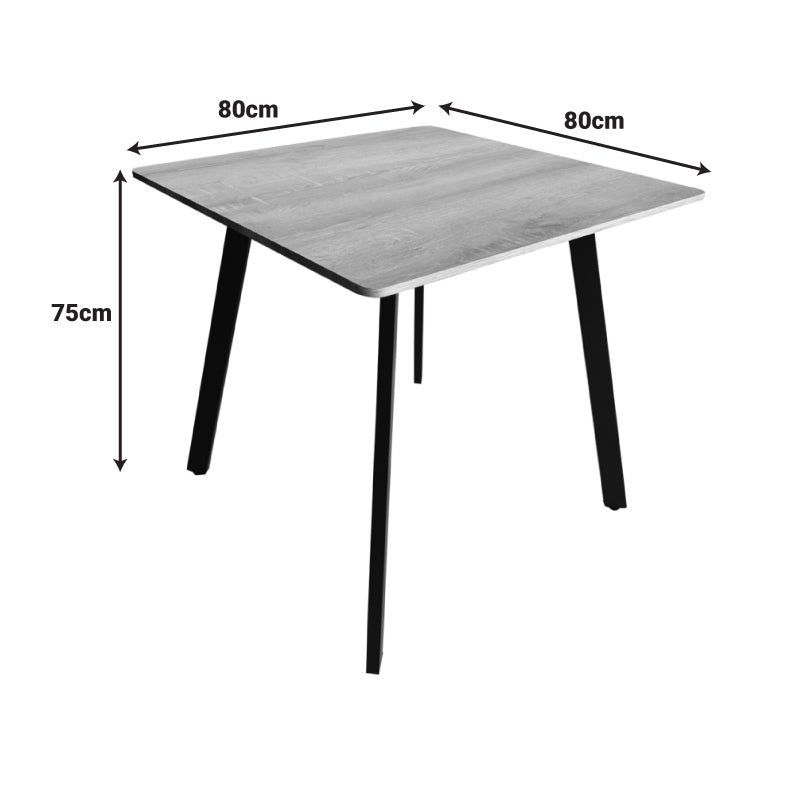 Маса SQUARO  sonoma mdf с бели метални крака 80x80x75см