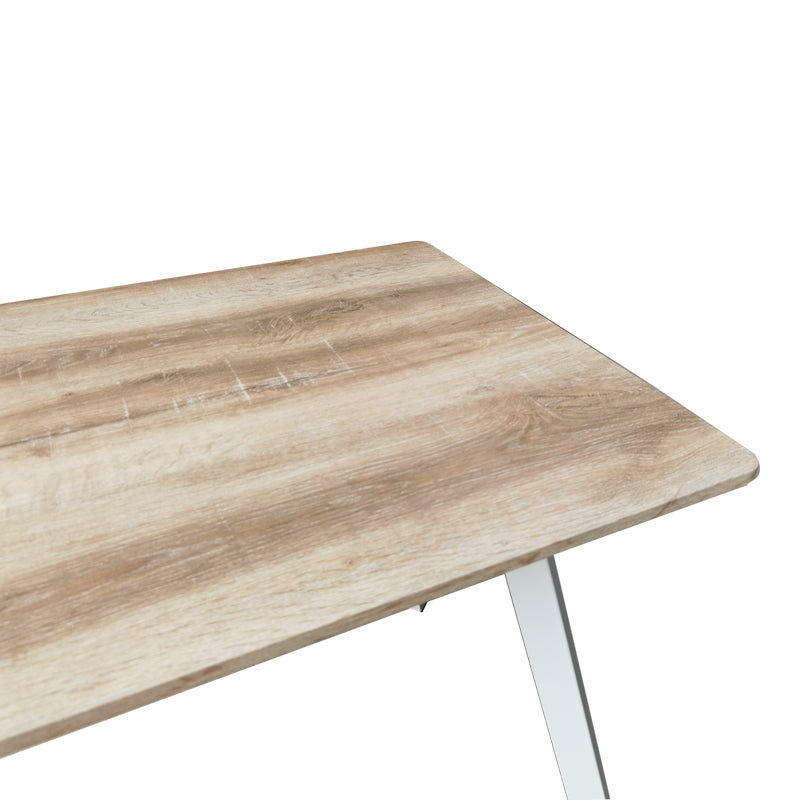 Маса SQUARO  sonoma mdf с бели метални крака 120x70x75см