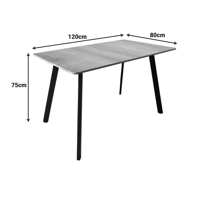 Маса SQUARO  sonoma mdf с бели метални крака 120x70x75см