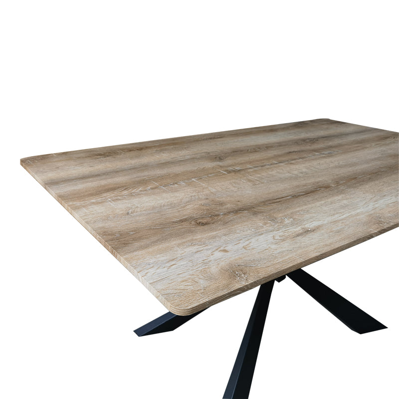 Маса ARAGNE  sonoma mdf с черни метални крака 160x90x75см