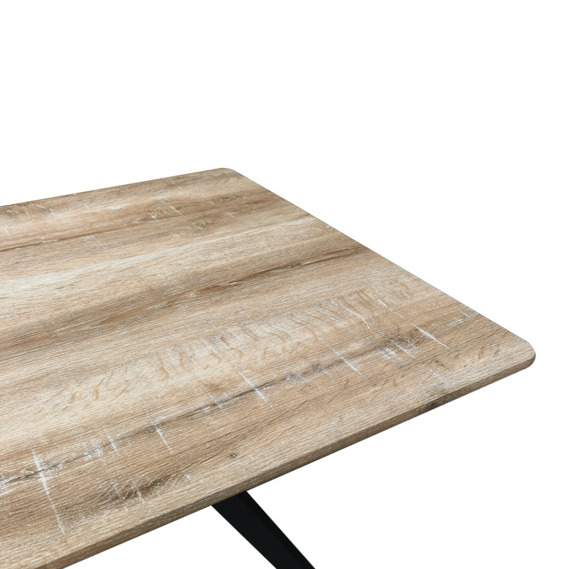 Маса EZALI sonoma от mdf с черни метални крака 140x80x75см