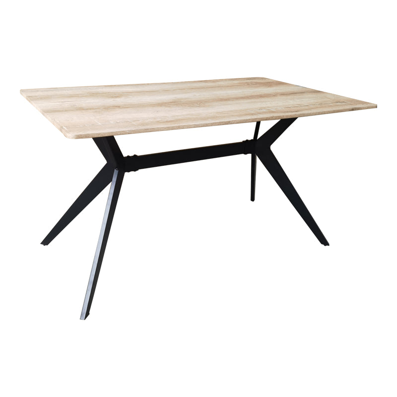 Маса EZALI sonoma от mdf с черни метални крака 140x80x75см