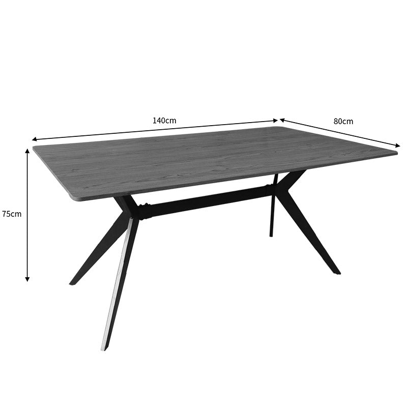 Маса EZALI sonoma от mdf с черни метални крака 140x80x75см
