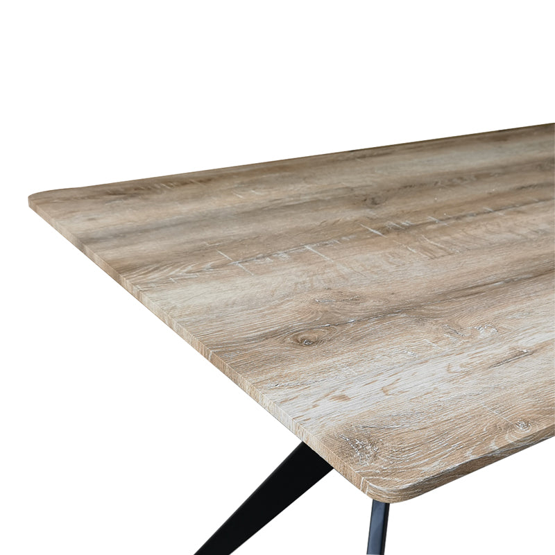 Маса EZALI sonoma от mdf с черни метални крака 160x90x75см