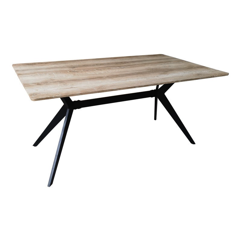 Маса EZALI sonoma от mdf с черни метални крака 160x90x75см