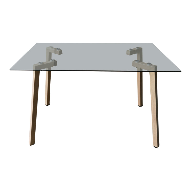 Маса TITTA със стъклен плот и метални крака в естествен цвят 120x70x75см