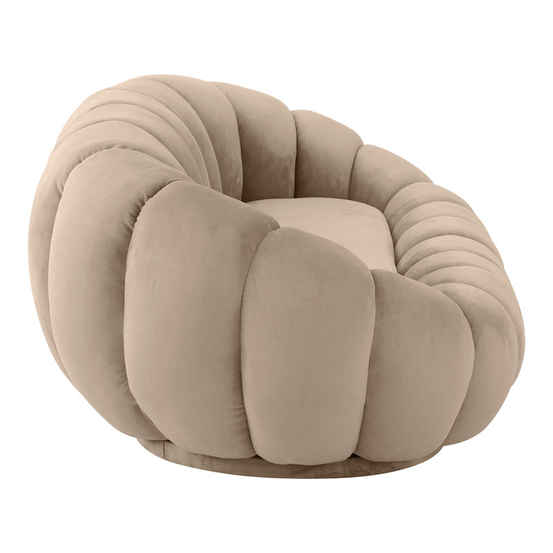 Диван embrace кадифе в бежов нюанс 180x105x65см