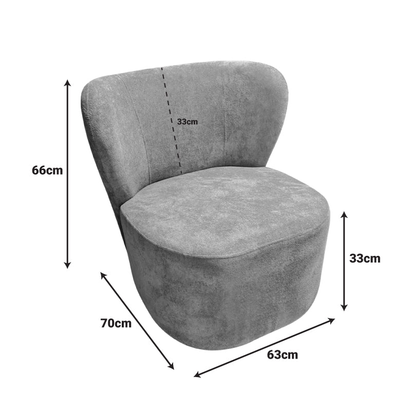 Кресло VERIDIAN от плат в цвят шамфъстък 63x70x66 см
