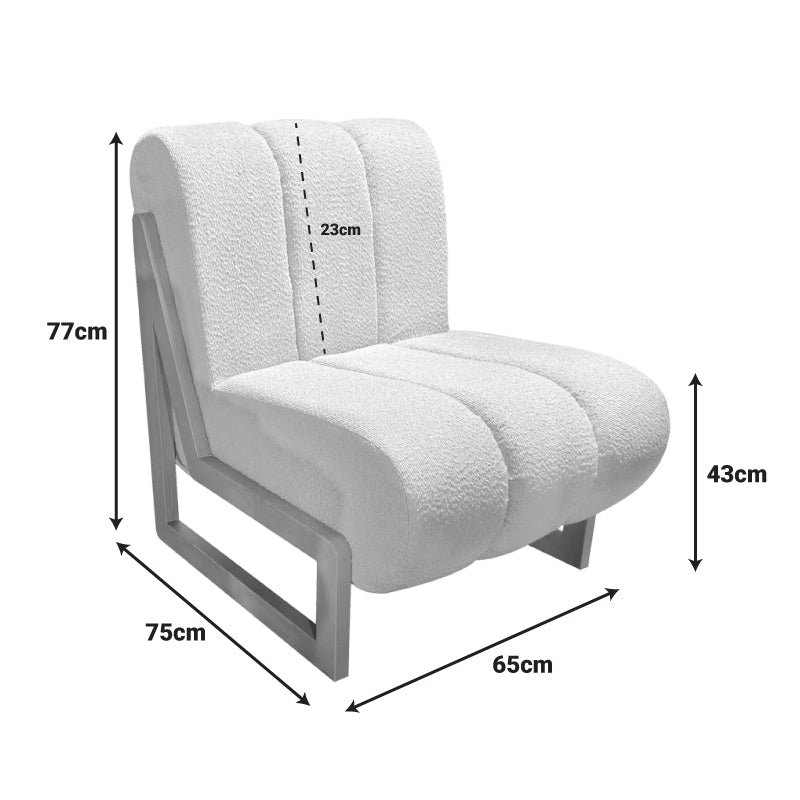 Фотьойл Cocoon - плат в бяло - крака в естествен нюанс 65x75x77см