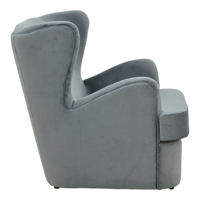 Кадифено кресло REGALO в антрацитен цвят 75x88x85см
