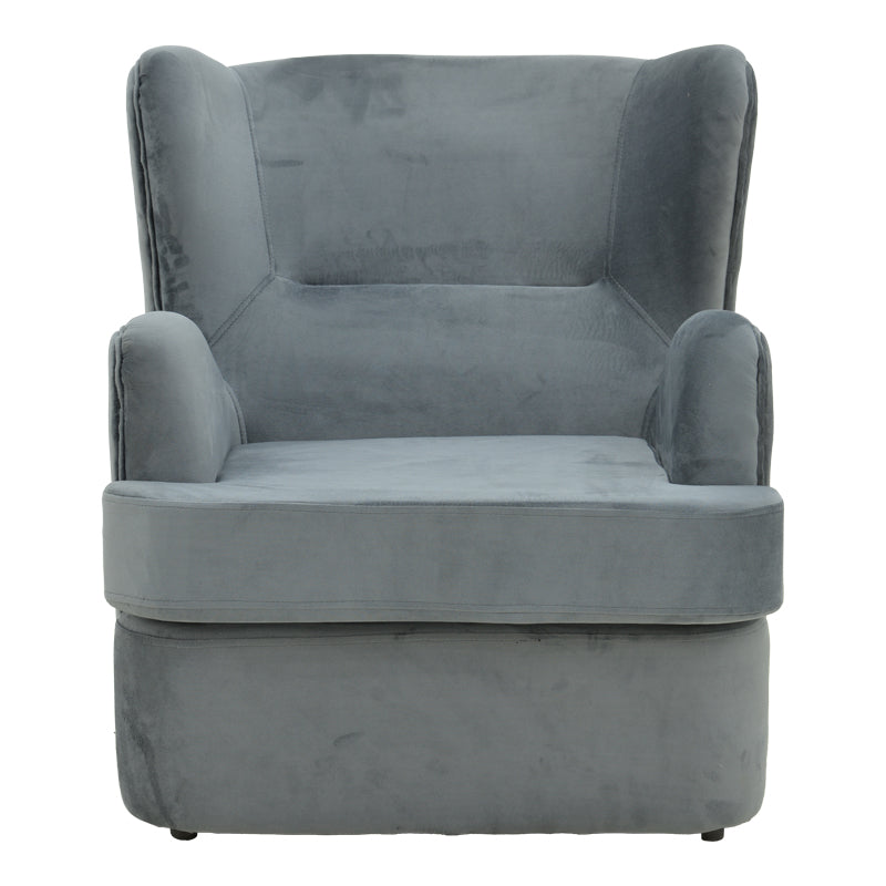 Кадифено кресло REGALO в антрацитен цвят 75x88x85см