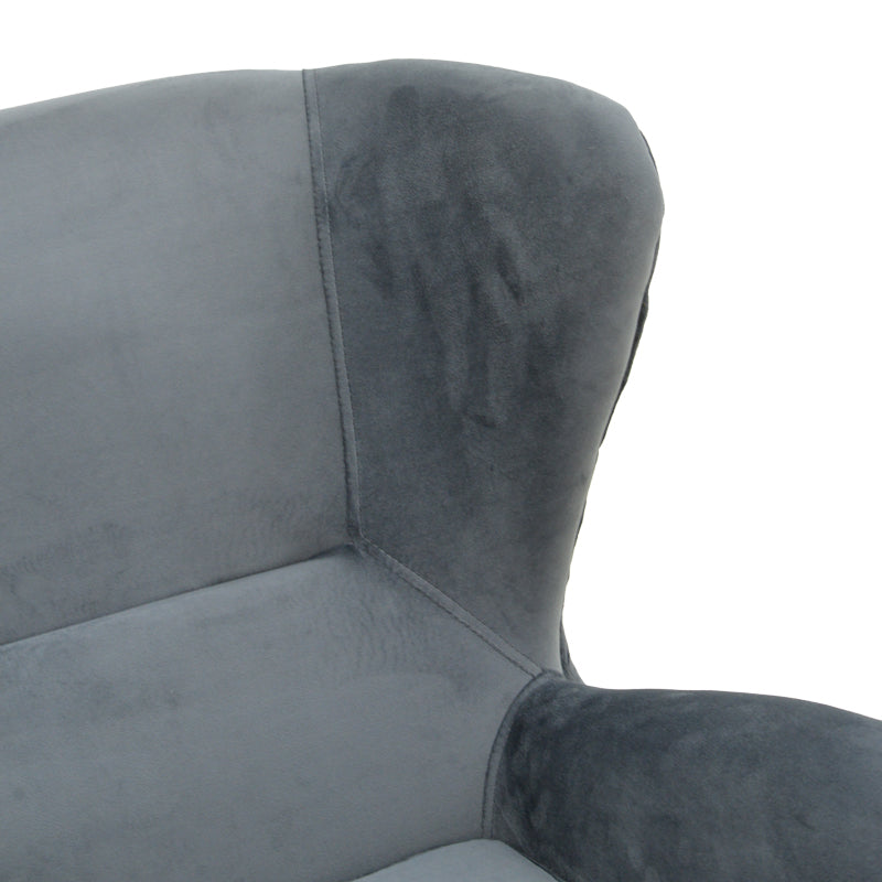 Кадифено кресло REGALO в антрацитен цвят 75x88x85см
