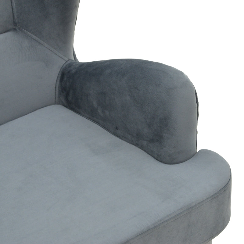 Кадифено кресло REGALO в антрацитен цвят 75x88x85см