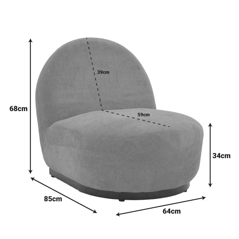 Въртящ се фотьойл Zenny с плат в жълт нюанс 64x85x68см