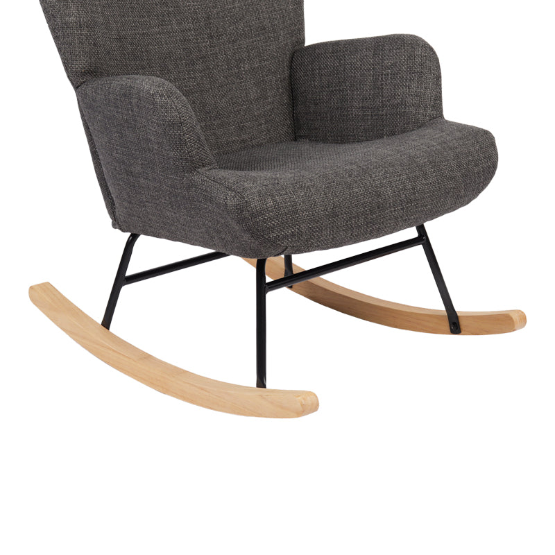 Въртящ се фотьойл jianna с тъмносив плат и крака в естествен цвят 79x64x89см