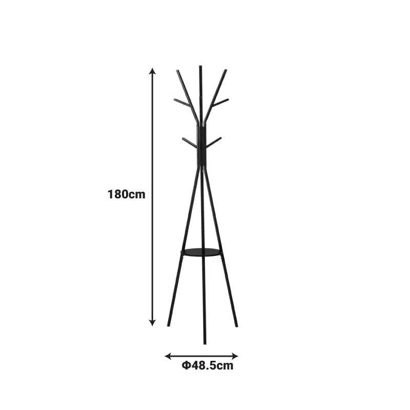 Закачалка за палта Denner метална в черен цвят 48.5x48.5x180см