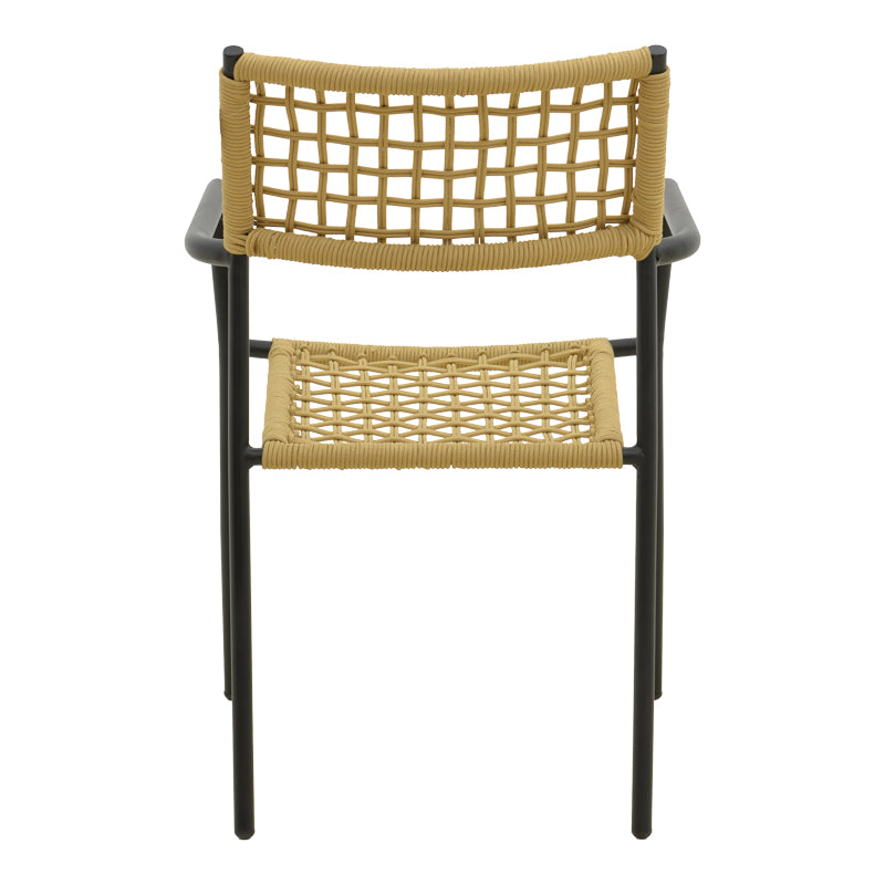 Стифиращ се стол  Castal  стомана в черно - pe въже в естествен нюанс 56x60x84см