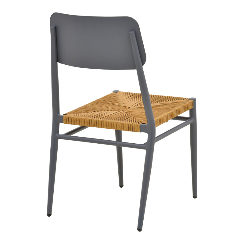 Стол GIARDINO стифиращ се алуминий в антрацит -pe ратан в естествен нюанс 45x56x82cm