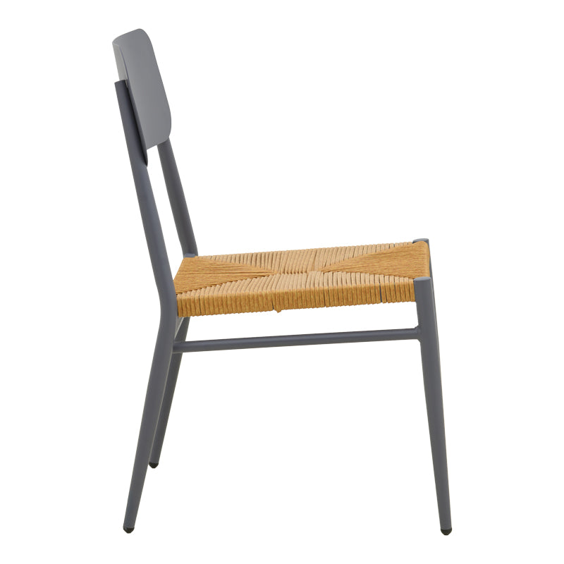 Стол GIARDINO стифиращ се алуминий в антрацит -pe ратан в естествен нюанс 45x56x82cm