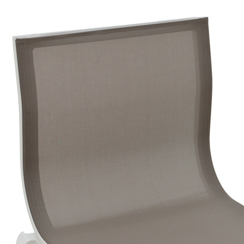 Бар стол  Melina подреждащ се от алуминий в бяло - текстил  в сиво, 45x49x115 см