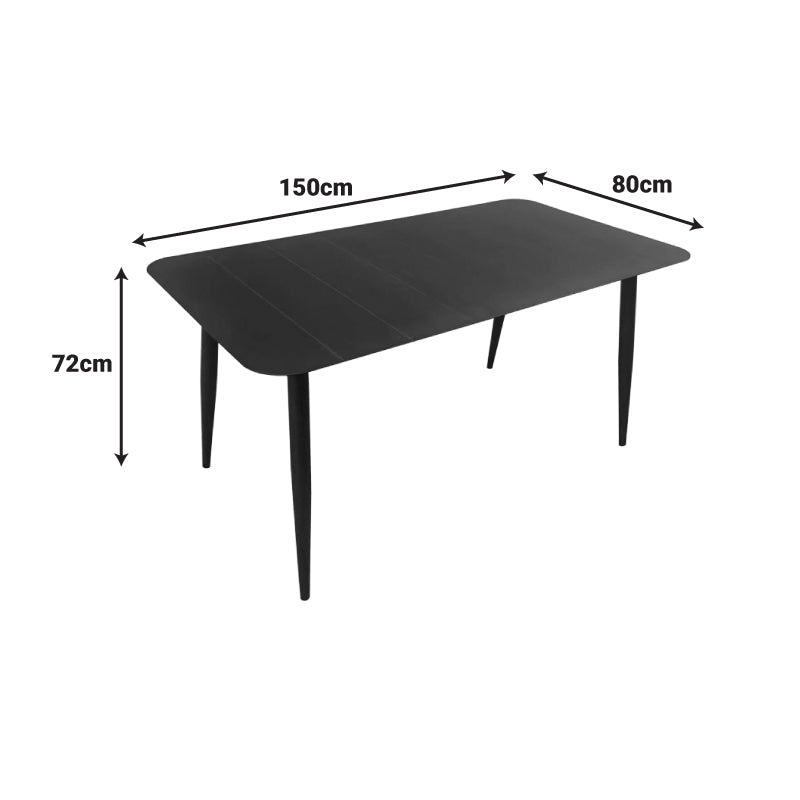 Алуминиева маса Vista в черен цвят 150x80x72см