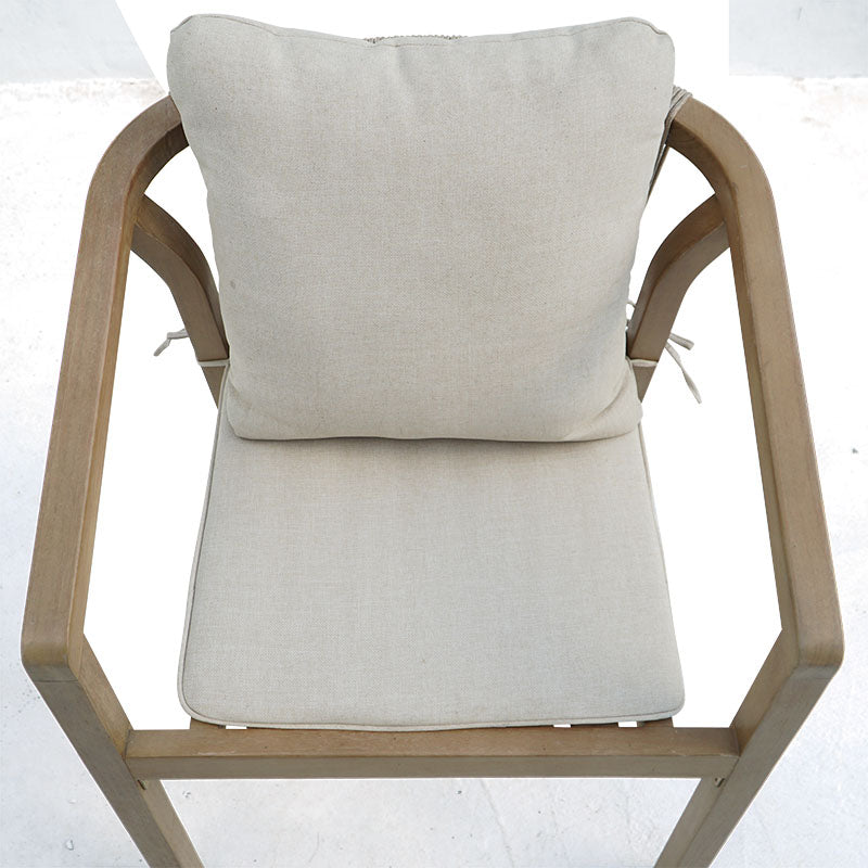 Фотьойл Malibu  акациево дърво-плат в естествено бежов цвят 58x63x74см